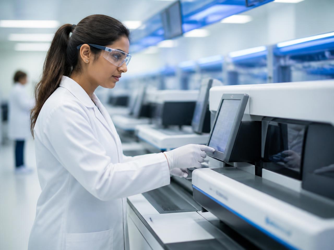 Scientist working with advanced laboratory instrumentation