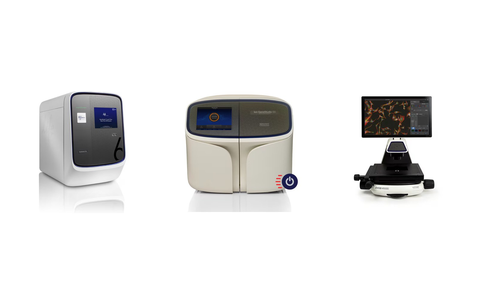 Thermo Fisher Scientific life sciences instruments: QuantStudio 6 Flex PCR system, Ion GeneStudio S5 sequencer and EVOS M5000 cell imager